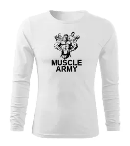 DRAGOWA Fit-T tričko s dlouhým rukávem muscle army team, bílá 160g / m2 - L #4275146
