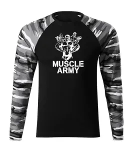 DRAGOWA Fit-T tričko s dlouhým rukávem muscle army team, metro 160g / m2 - L