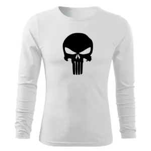 DRAGOWA Fit-T tričko s dlouhým rukávem punisher, bílá 160g / m2 - 3XL #4275274