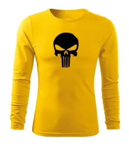 DRAGOWA Fit-T tričko s dlouhým rukávem Punisher žlutá, 160g / m2 - L