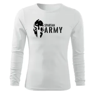 DRAGOWA Fit-T tričko s dlouhým rukávem spartan army, bílá 160g/m2 - 3XL
