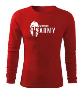 DRAGOWA Fit-T tričko s dlouhým rukávem spartan army, červená 160g / m2 - XL