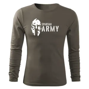 DRAGOWA Fit-T tričko s dlouhým rukávem spartan army, olivová 160g/m2 - M
