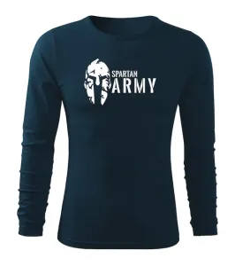 DRAGOWA Fit-T tričko s dlouhým rukávem spartan army, tmavě modrá 160g / m2 - M