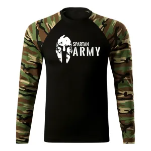 DRAGOWA Fit-T tričko s dlouhým rukávem spartan army, woodland 160g / m2 - M