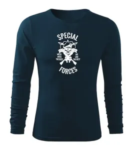 DRAGOWA Fit-T tričko s dlouhým rukávem special forces, tmavě modrá 160g / m2 - XXL