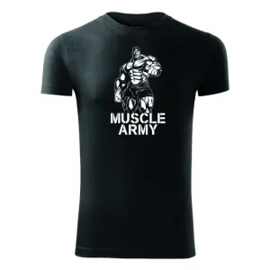 DRAGOWA fitness tričko muscle army man, černá 180g/m2 - S #4275564