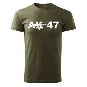 DRAGOWA krátké tričko ak47, olivová 160g/m2 - 3XL