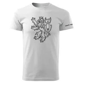 DRAGOWA krátké tričko český lev, bílá 160g/m2 - S #4275815