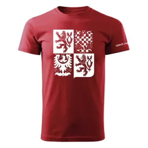 DRAGOWA krátké tričko český velký znak, červená 160g/m2 - 3XL #4275880