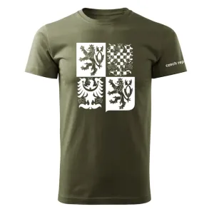 DRAGOWA krátké tričko český velký znak, olivová 160g/m2 - 4XL #4275906