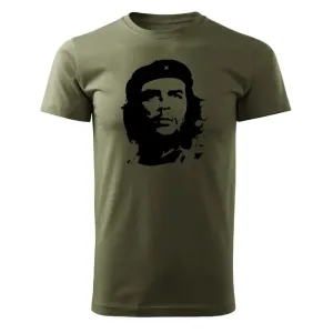 DRAGOWA krátké tričko Che Guevara, olivová 160g/m2 - 3XL