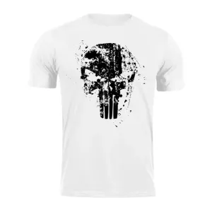 DRAGOWA krátké tričko Frank the Punisher, bílá 160g/m2 - XS
