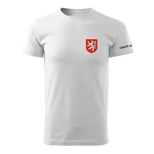 DRAGOWA krátké tričko malý barevný český znak, bílá 160g/m2 - L