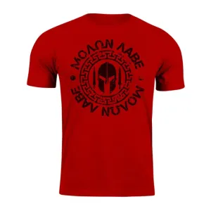 DRAGOWA krátké tričko Molon Labe, červená 160g/m2 - XS