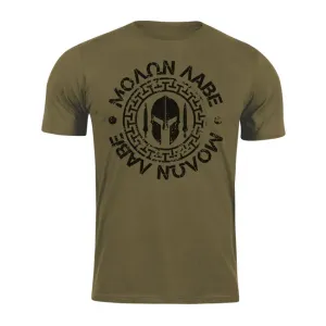 DRAGOWA krátké tričko Molon Labe, olivová 160g/m2 - XXL