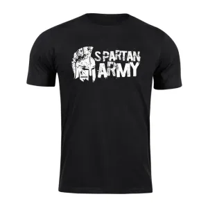 DRAGOWA krátké tričko spartan army Aristón, černá 160g/m2 - XS