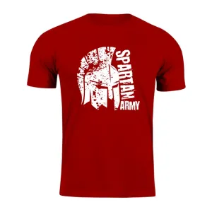 DRAGOWA krátké tričko spartan army León, červená 160g/m2 - 3XL