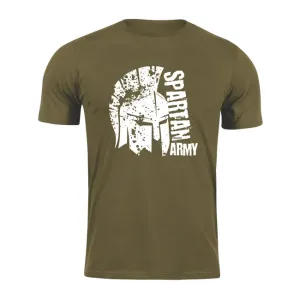 DRAGOWA krátké tričko spartan army León, olivová 160g/m2 - XS #4276251