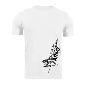DRAGOWA krátké tričko spartan army Myles, bílá 160g/m2 - S #4276260