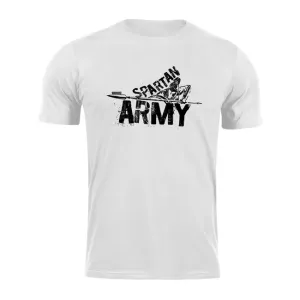 DRAGOWA krátké tričko spartan army Nabis, bílá 160g/m2 - 3XL