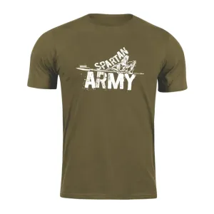 DRAGOWA krátké tričko spartan army Nabis, olivová 160g/m2 - S