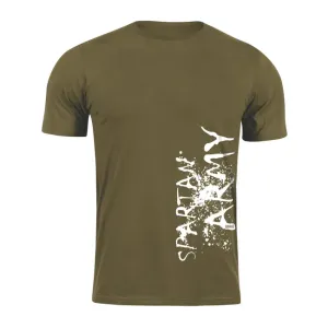 DRAGOWA krátké tričko spartan army WAR, olivová 160g/m2 - XS