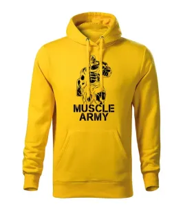 DRAGOWA pánská mikina s kapucí muscle army man, žlutá 320g / m2 - L #4277180