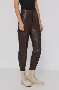 Kalhoty Drykorn Freight dámské, hnědá barva, jednoduché, high waist