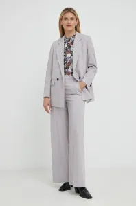 Kalhoty Drykorn Grove dámské, fialová barva, široké, high waist