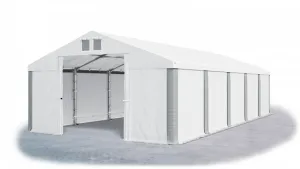 Skladový stan 5x10x2,5m střecha PVC 560g/m2 boky PVC 500g/m2 konstrukce ZIMA PLUS Bílá Bílá Šedá
