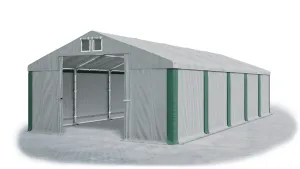 Skladový stan 5x10x2,5m střecha PVC 560g/m2 boky PVC 500g/m2 konstrukce ZIMA PLUS Šedá Šedá Zelená