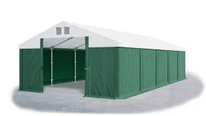 Skladový stan 5x10x2,5m střecha PVC 560g/m2 boky PVC 500g/m2 konstrukce ZIMA PLUS Zelená Bílá Zelená