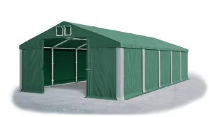 Skladový stan 5x10x2,5m střecha PVC 560g/m2 boky PVC 500g/m2 konstrukce ZIMA PLUS Zelená Zelená Šedá