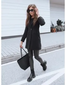 Dámská stylový kabát na knoflík LUGI černá