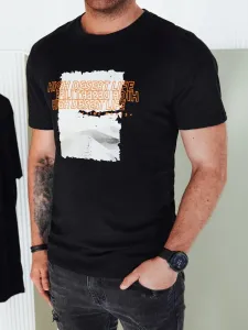 Dstreet Atraktivní černé tričko s originálním potiskem