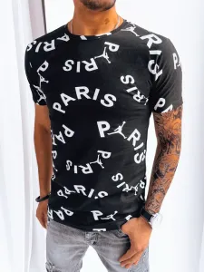 Buďchlap Černé tričko s nápisem Paris #4460740