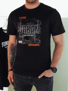 Dstreet Černé tričko s nápisem Urban