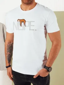 Dstreet Jedinečné bílé tričko s originálním potiskem #6137882