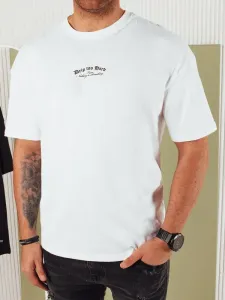 Dstreet Jedinečné bílé tričko s originálním potiskem #5992601