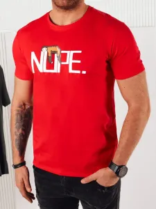 Dstreet Jedinečné červené tričko s originálním potiskem