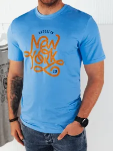 Dstreet Jedinečné modré tričko s originálním potiskem