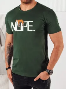 Dstreet Jedinečné zelené tričko s originálním potiskem