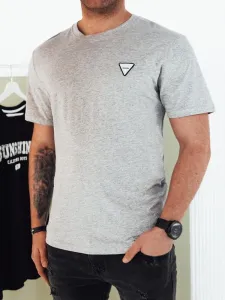 Dstreet Módní šedé pánské tričko v trendy provedení
