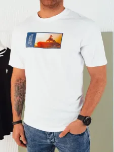 Dstreet Originální bílé tričko s nápisem