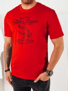 Dstreet Originální červené tričko s jedinečným potiskem #6161209