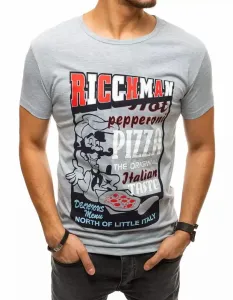 Buďchlap Originální šedé tričko Pizza #1923061