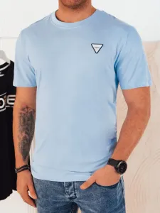 Dstreet Trendy světle modré tričko s ozdobným prvkem
