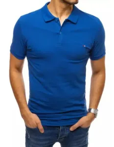 Pánské tričko s límcem modré #1357423