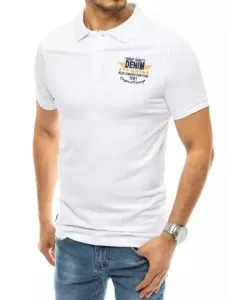Pánské tričko s potiskem bílé DENIM